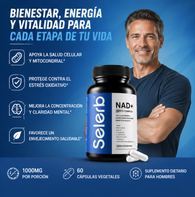 Selerb Nad Suplemento Nad+ - Energía y Vitalidad Masculina