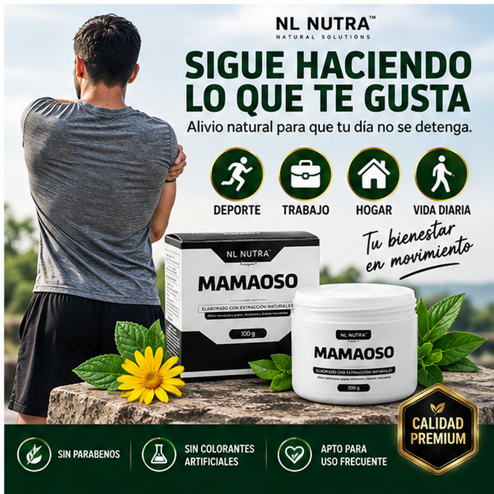 Mamaoso Crema Natural para Golpes, Moretones y Molestias Musculares 100g