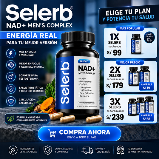 Selerb Nad Suplemento Nad+ - Energía y Vitalidad Masculina
