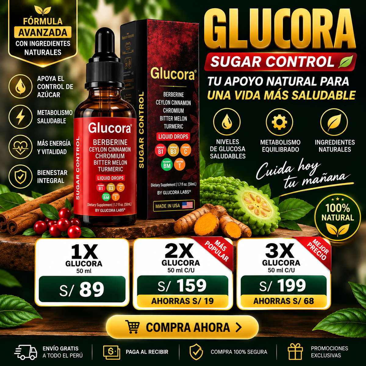 Glucora Berberine Liquid - Bienestar Metabólico Natural