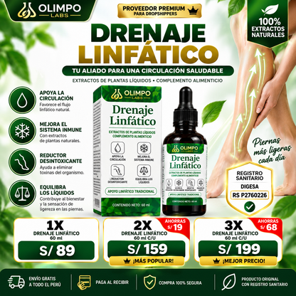 Drenaje Linfático Olimpo Labs 60 ml – Extractos de Plantas Líquidos