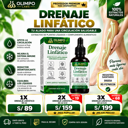 Drenaje Linfático Olimpo Labs 60 ml – Extractos de Plantas Líquidos