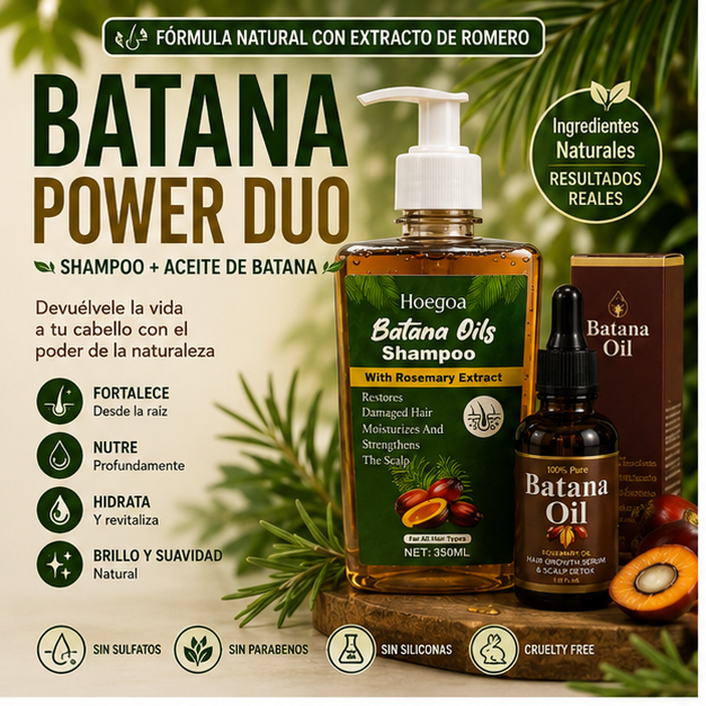Combo Batana Shampoo y Batana Oil - Devuélvele la vida a tu cabello