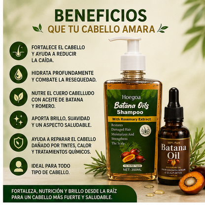 Combo Batana Shampoo y Batana Oil - Devuélvele la vida a tu cabello