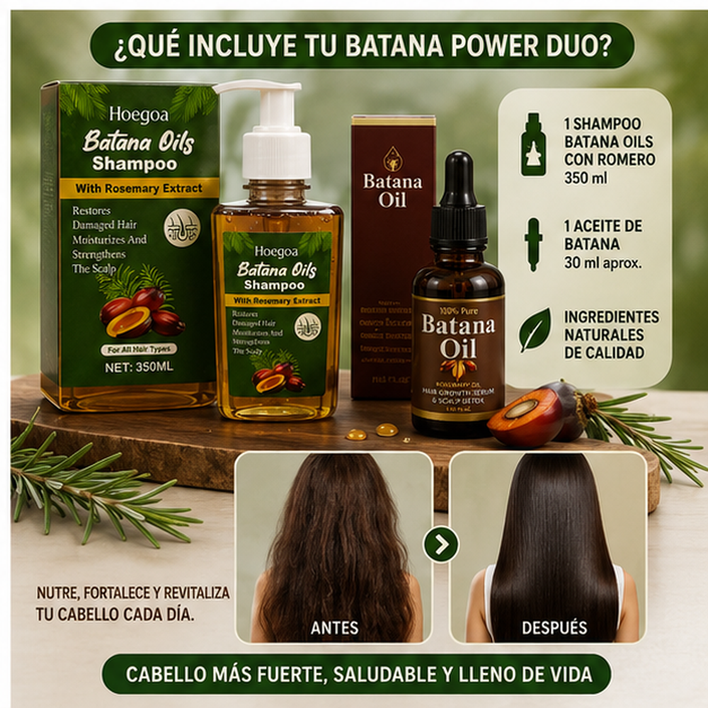 Combo Batana Shampoo y Batana Oil - Devuélvele la vida a tu cabello