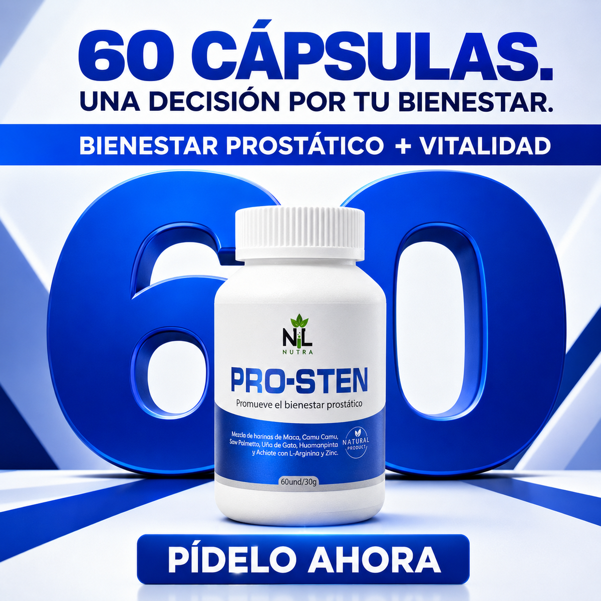 Pro-Sten Bienestar Prostático 60 Cápsulas – NL Nutra