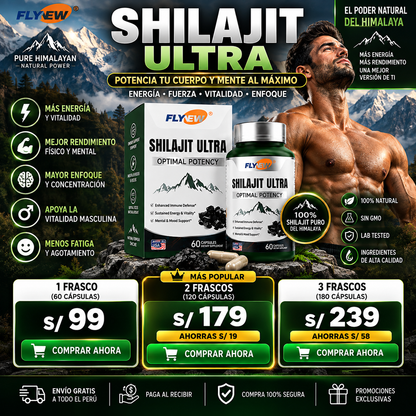 Shilajit Ultra Optimal Potency – Shilajit Puro del Himalaya – 60 Cápsulas