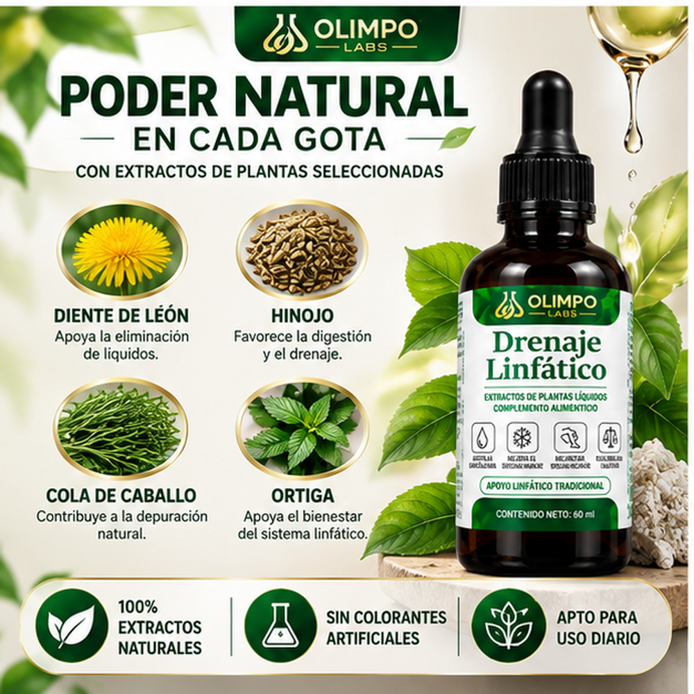 Drenaje Linfático Olimpo Labs 60 ml – Extractos de Plantas Líquidos