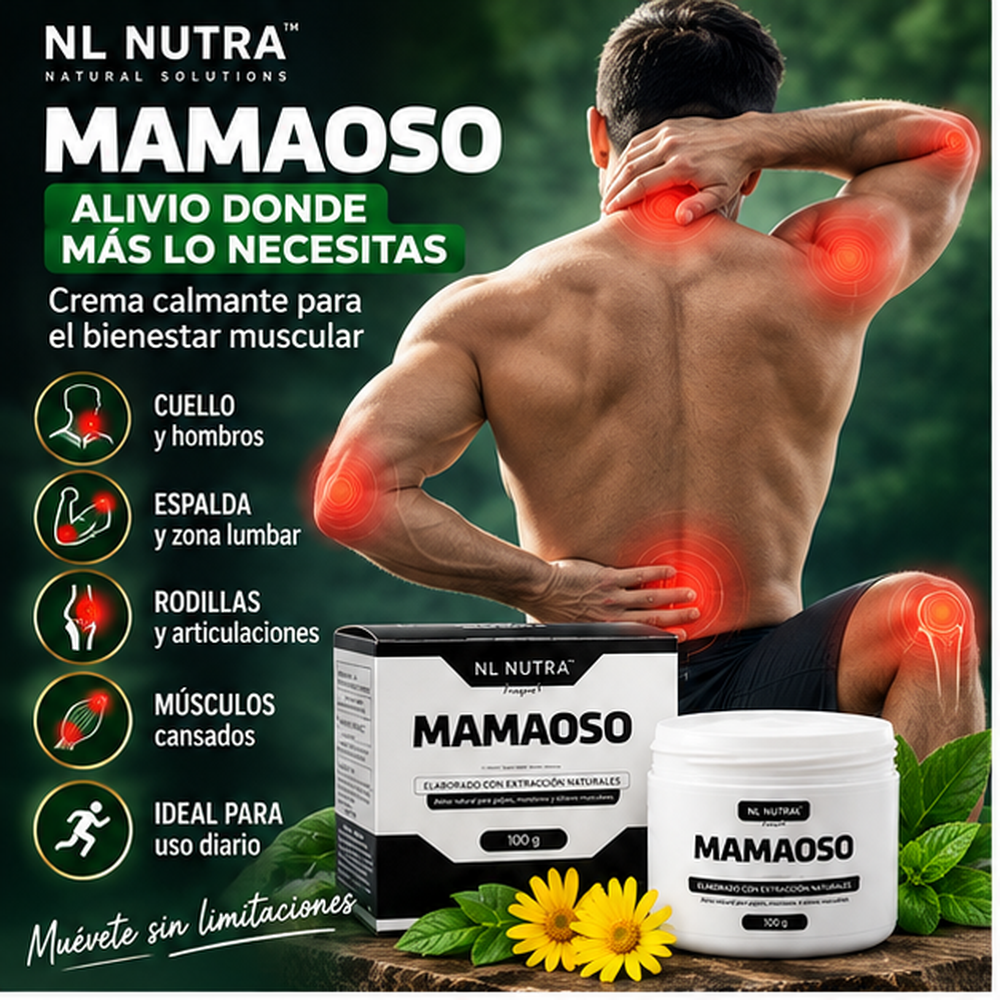 Mamaoso Crema Natural para Golpes, Moretones y Molestias Musculares 100g