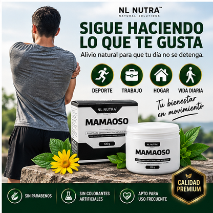 Mamaoso Crema Natural para Golpes, Moretones y Molestias Musculares 100g