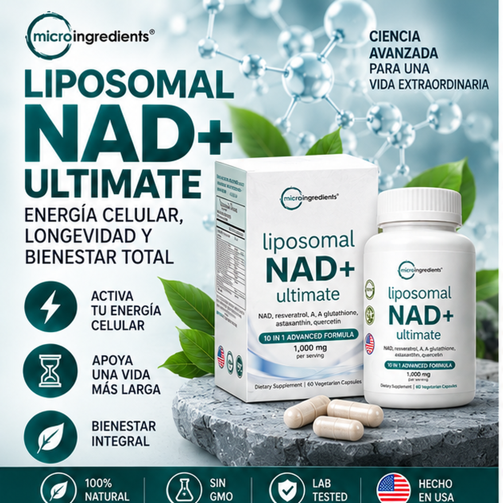 Liposomal NAD+ Ultimate 10 en 1 – Fórmula Avanzada 1000 mg – 60 Cápsulas Vegetarianas