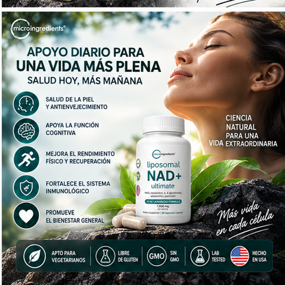 Liposomal NAD+ Ultimate 10 en 1 – Fórmula Avanzada 1000 mg – 60 Cápsulas Vegetarianas